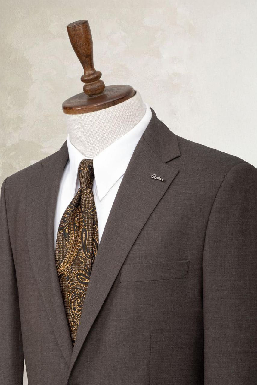 Men Brown Slim-Fit Suit