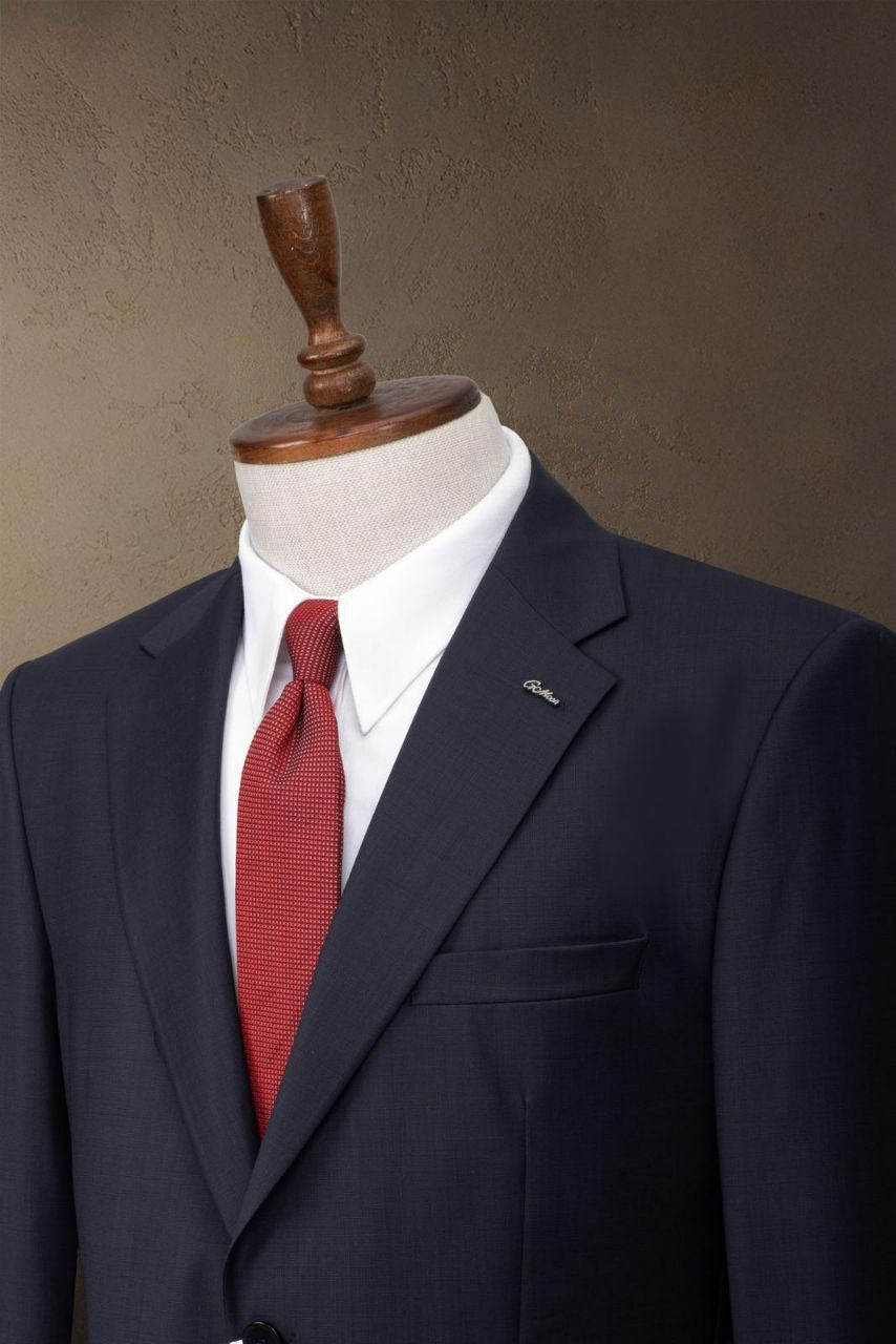 Men Classic Navy Blue Slim-Fit Suit