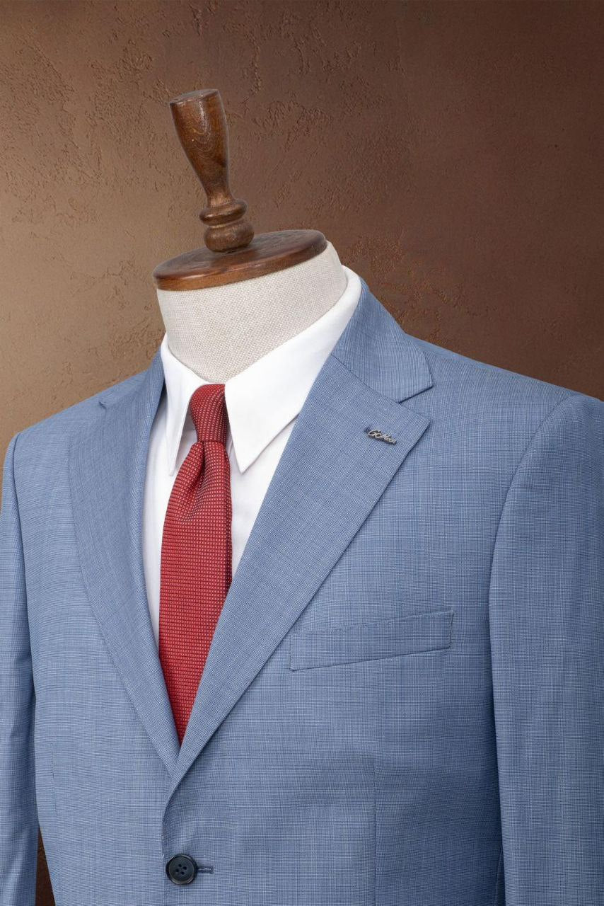 Men’s Light Blue Slim-Fit Suit