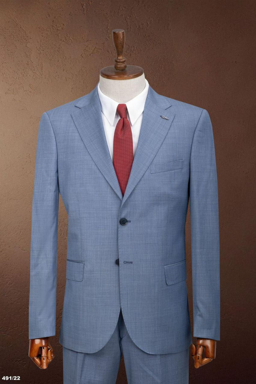 Men’s Light Blue Slim-Fit Suit